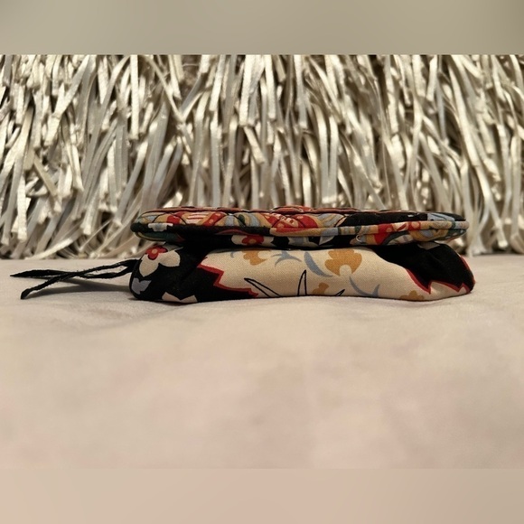 VERA BRADLEY Versailles One For The Money Wallet Black Blue Orange Floral - Picture 5 of 11